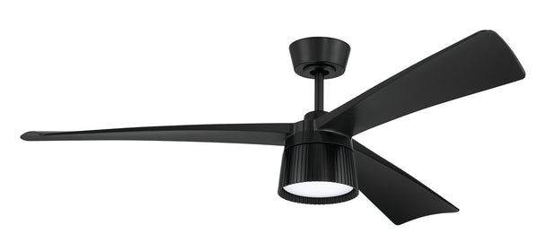 Canto 52" 3-Blade Indoor/Outdoor Rated Damp Ceiling Fan 1-Light Fan Flat Black