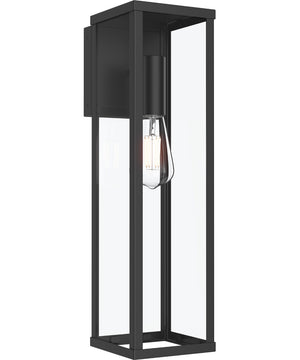 Ryle 1-Light Extra Large Wall Lantern with Clear Glass Panels Matte Black