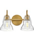 Vera 2-Light Small Two Light Vanity in Lacquered Brass