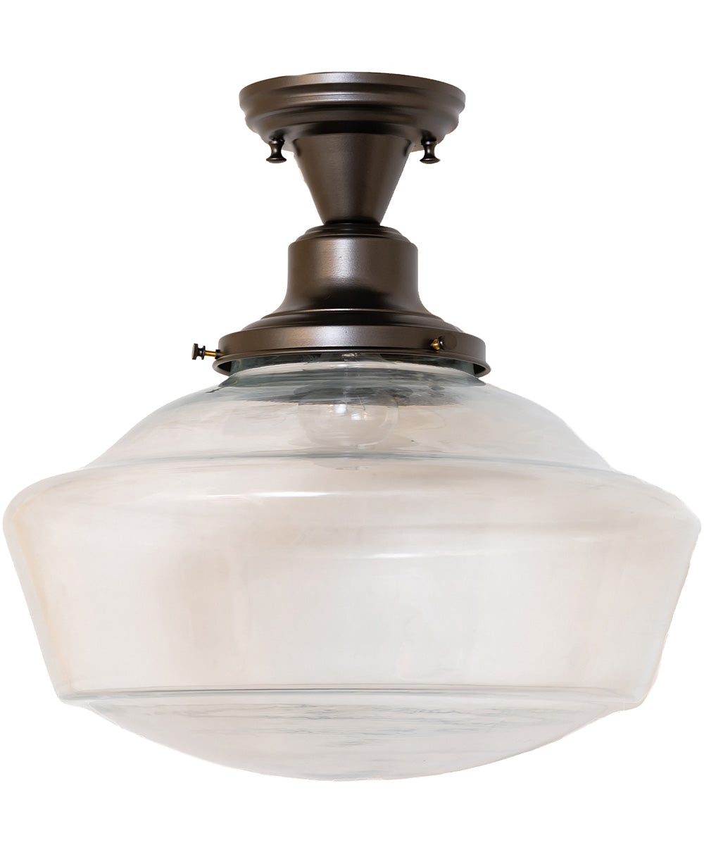 16" Wide Revival Schoolhouse Traditional Globe Semi-Flush Mount