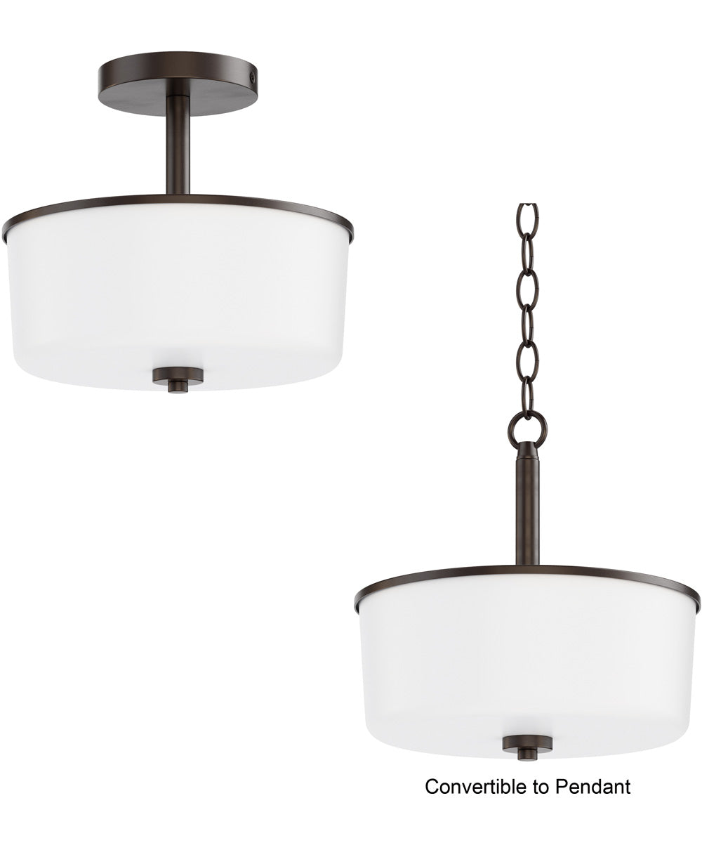 Fuller 2-Light Semi Flush/Pendant Convertible Oil Rubbed Bronze