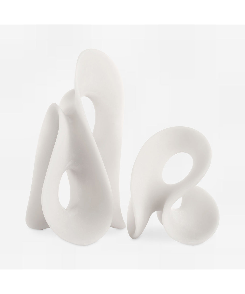 Silent Wave White Sculptures Set of 2