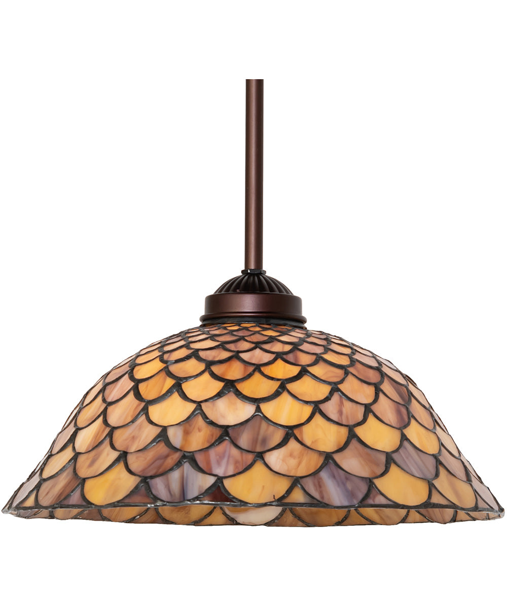 12" Wide Tiffany Fishscale Pendant