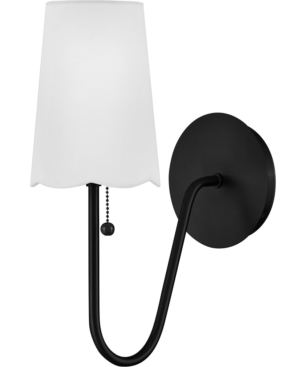 Bliss 1-Light Medium Single Light Scone in Black