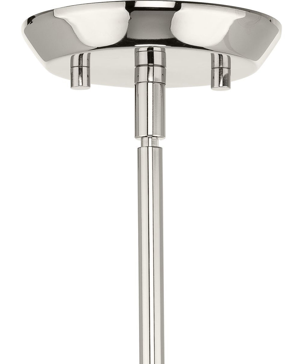 Clarion 1-Light Etched White Pendant P500429 Polished Nickel