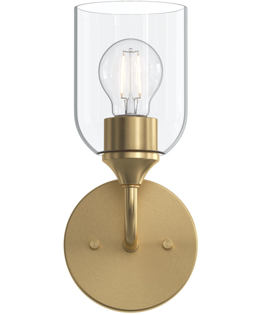 Ilia 1-Light Wall Sconce with Clear Glass Shade Brushed Gold