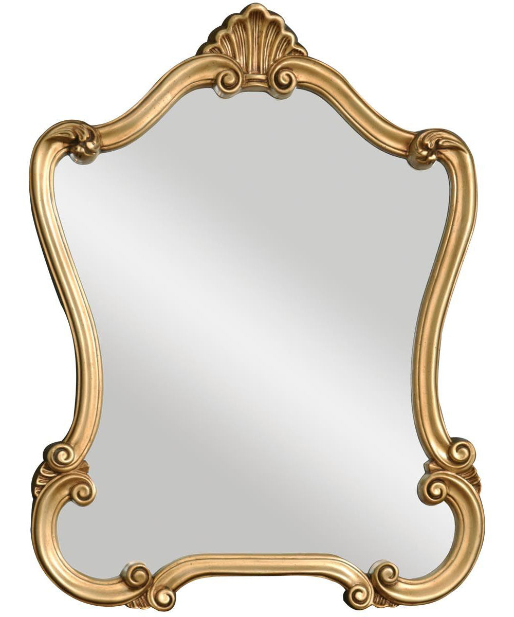26x35" Wall Mirror Lightly Distressed Gold