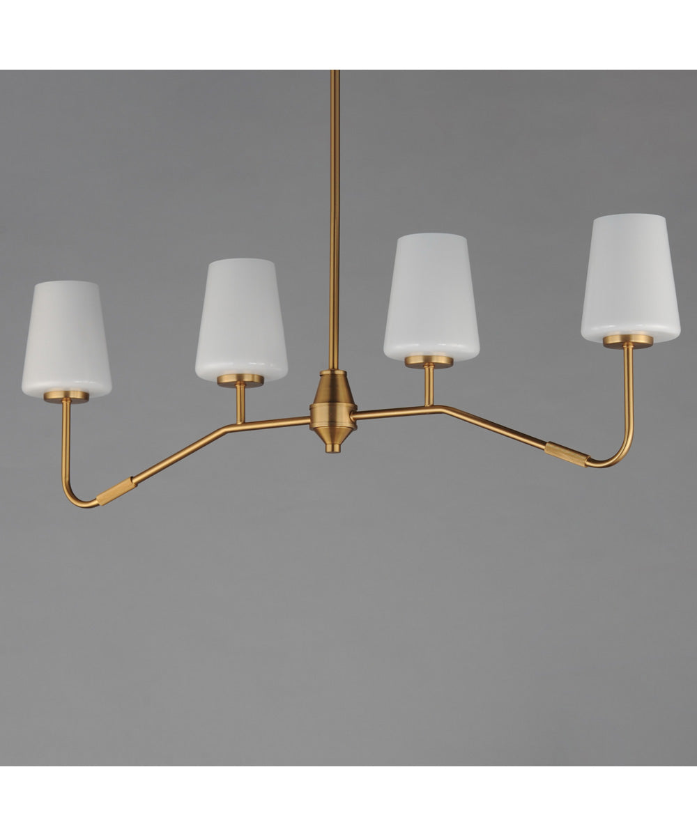 Durham 4-Light Linear Chandelier Natural Aged Brass