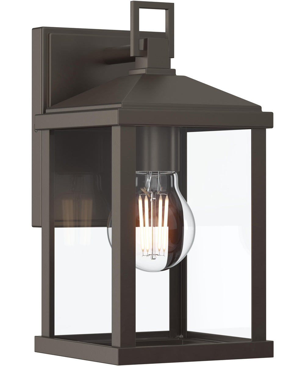 Cantley Small Outdoor Wall Lantern with Clear Glass Panels Antique Bronze