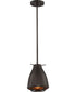 7"W Thrust 1-Light Pendant Dark Bronze / Copper Accent