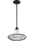 12"W Blue Harbor 1-Light Pendant Gloss White / Black Accents