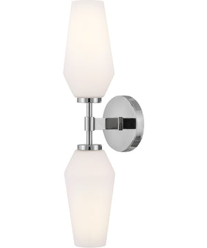 Gio 2-Light Large Two Light Sconce in Chrome