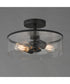 Livingston 2-Light Semi-Flush Mount Black