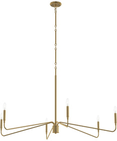 Pilar Extra Large 6-Light Chandelier Brushed Gold