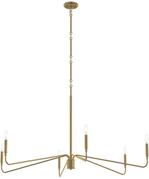 Pilar Extra Large 6-Light Chandelier Brushed Gold