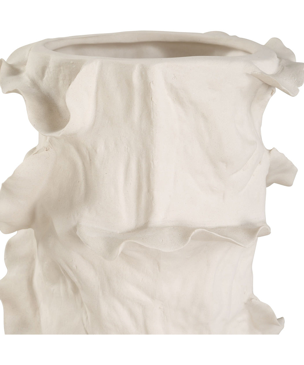 Ripple Crest White Vases Set of 2