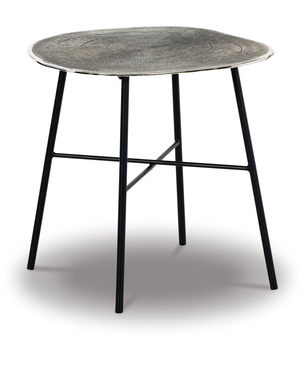Laverford Round End Table Chrome/Black