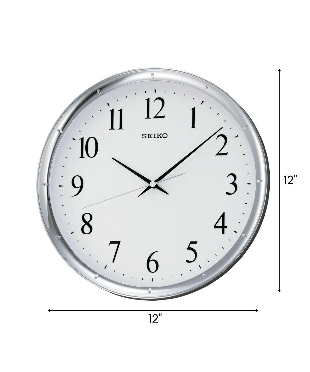 Silver-Tone Numbered Wall Clock