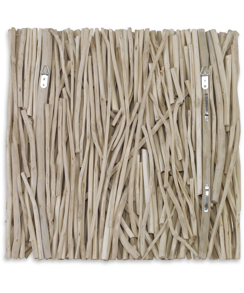 Gathered Teak Square Bleached Wood Wall Decor