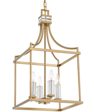 Montreal 4 Light Brass Lantern Pendant