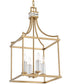 Montreal 4 Light Brass Lantern Pendant
