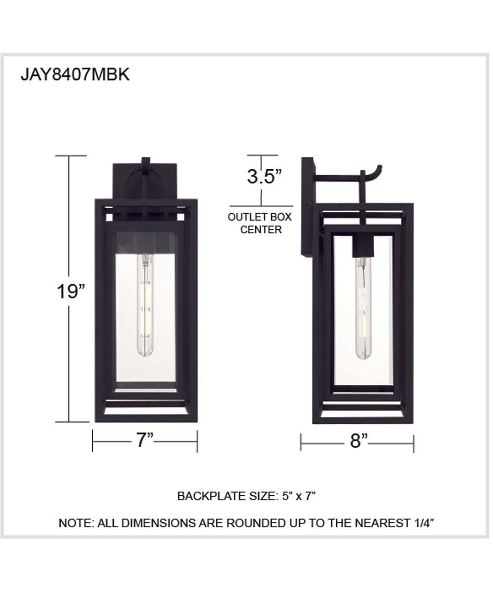 Jayce 1-light Outdoor Wall Light Matte Black