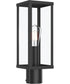Ryle 1-Light Post Mount Lantern with Clear Glass Panels Matte Black