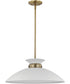 Perkins 1-Light Pendant Matte White / Burnished Brass