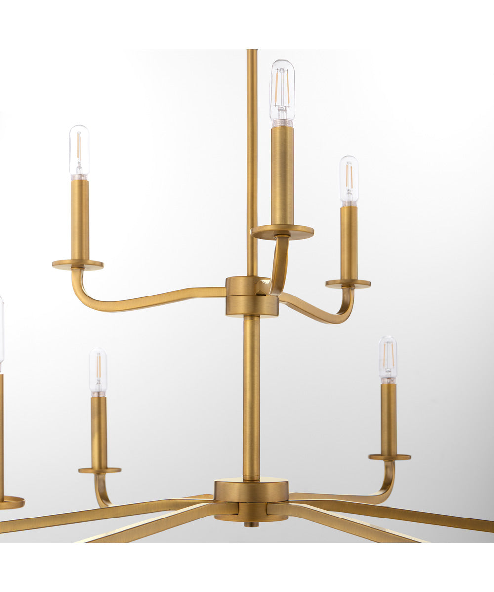 Rutherford 9-light Chandelier Brushed Brass
