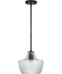 Destin 1-Light Pendant Black / Silver Accents