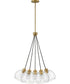 Rumi 1-Light Small Single Tier Chandelier in Lacquered Brass