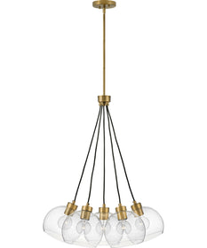Rumi 1-Light Small Single Tier Chandelier in Lacquered Brass
