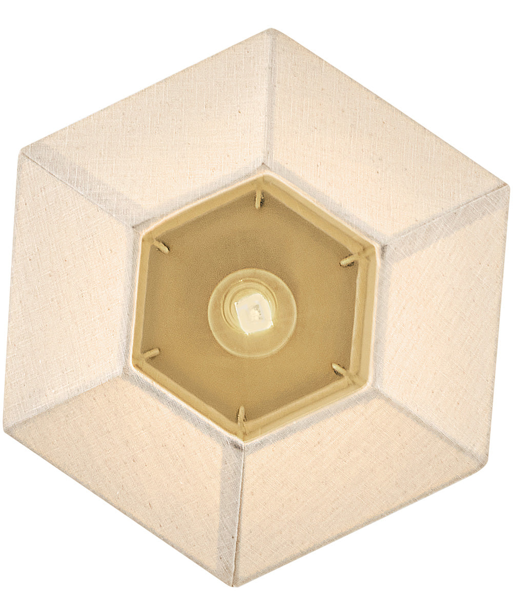 Lyla 1-Light Medium Semi-Flush Mount in Lacquered Brass