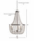 Dumas 16"W 3-Light Brushed Steel Finish Weathered White Wood Bead Chandelier by KenroyHome