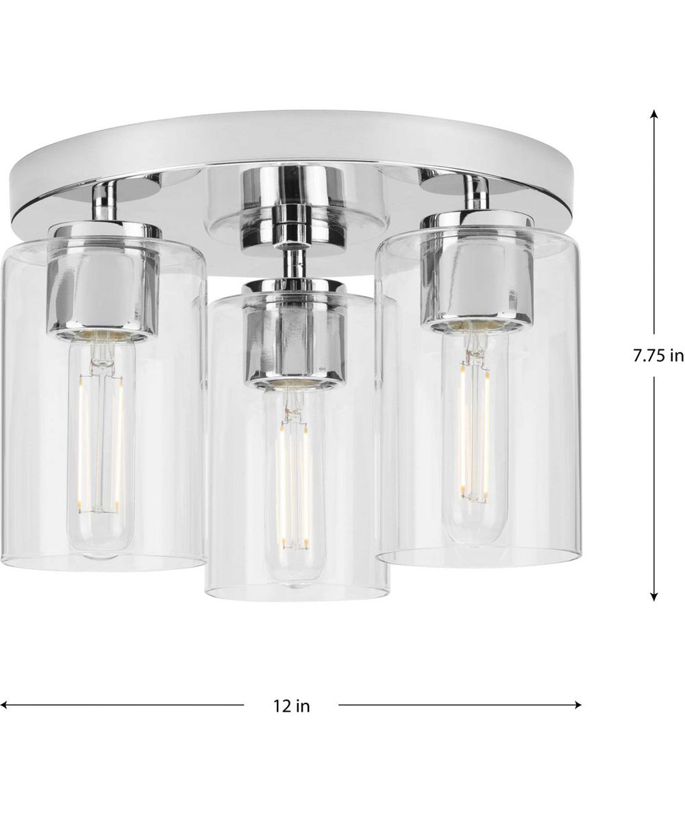 Cofield 12 in. 3-Light Flush Mount P350237 Polished Chrome
