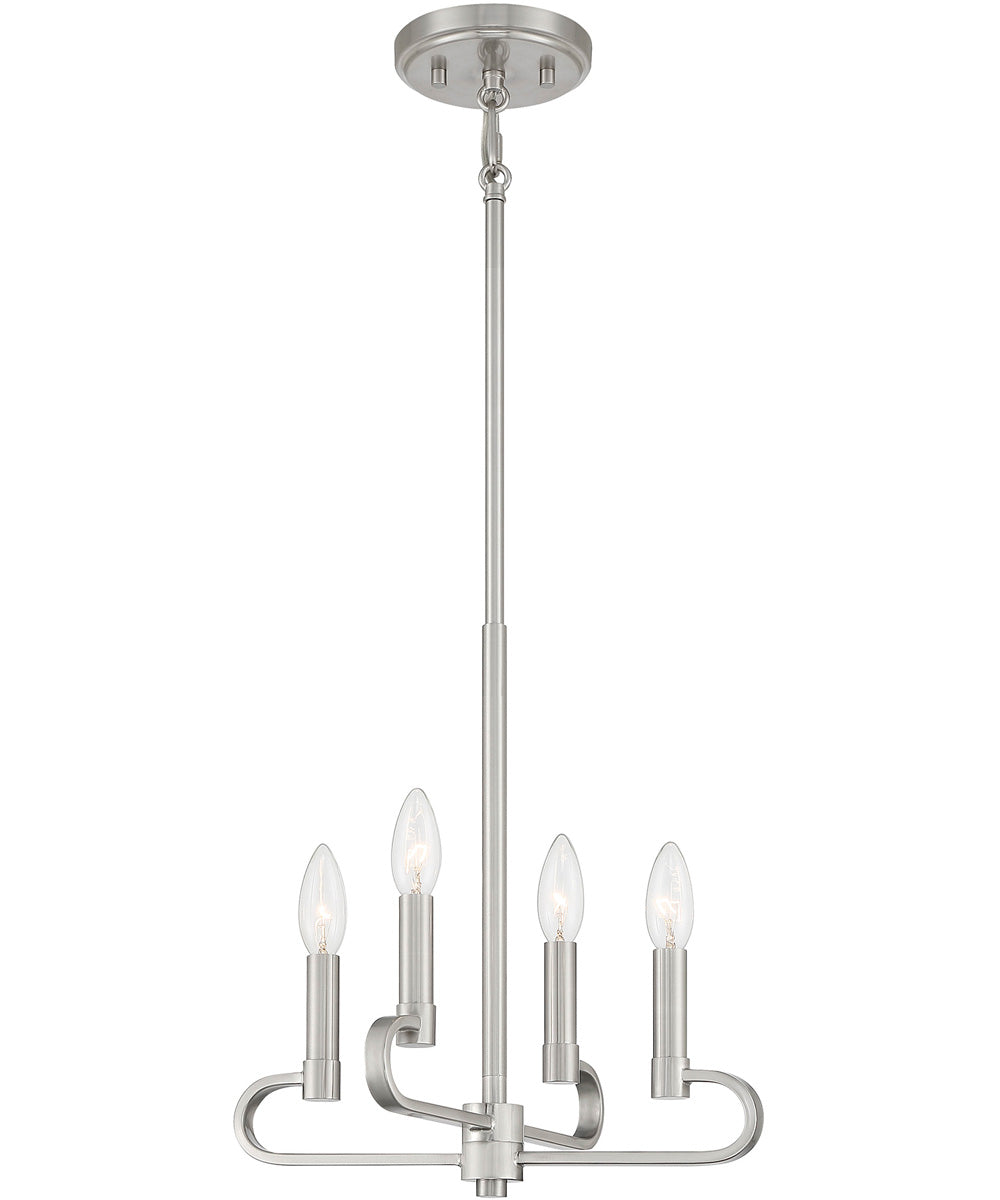 Summit 4 Light Chandelier Convertible Brushed Nickel