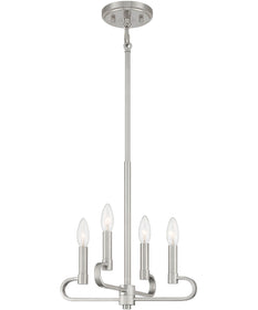 Summit 4 Light Chandelier Convertible Brushed Nickel