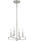 Summit 4 Light Chandelier Convertible Brushed Nickel