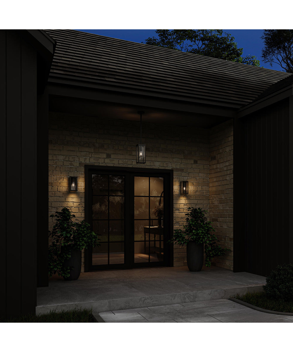 Ryle 1-Light Small Wall Lantern with Clear Glass Panels Antique Bronze
