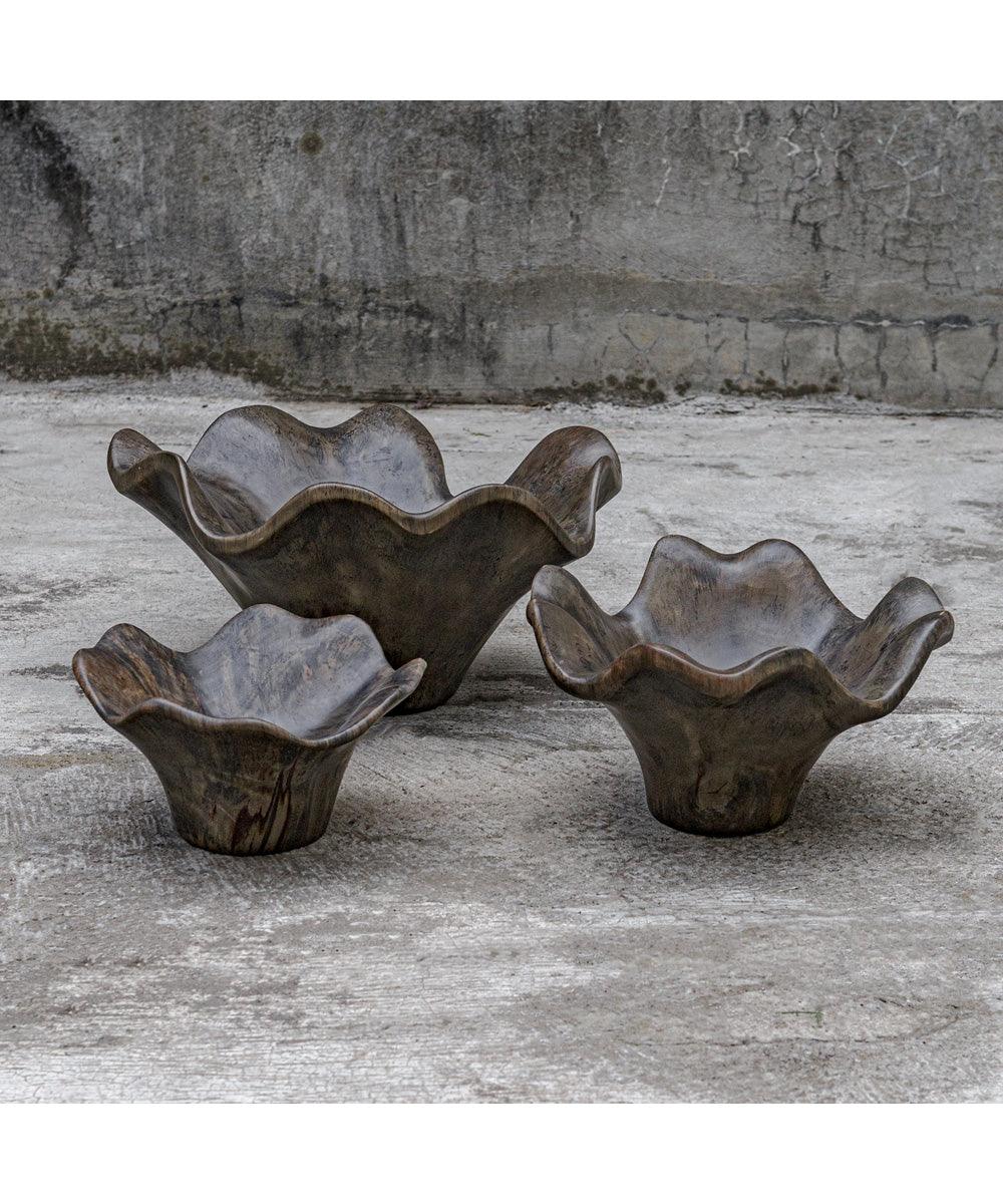 Two Wood Wall Décor In Mocha, Set of 3