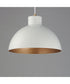 Rockport 12 inch 1-Light Pendant White/Natural Aged Brass