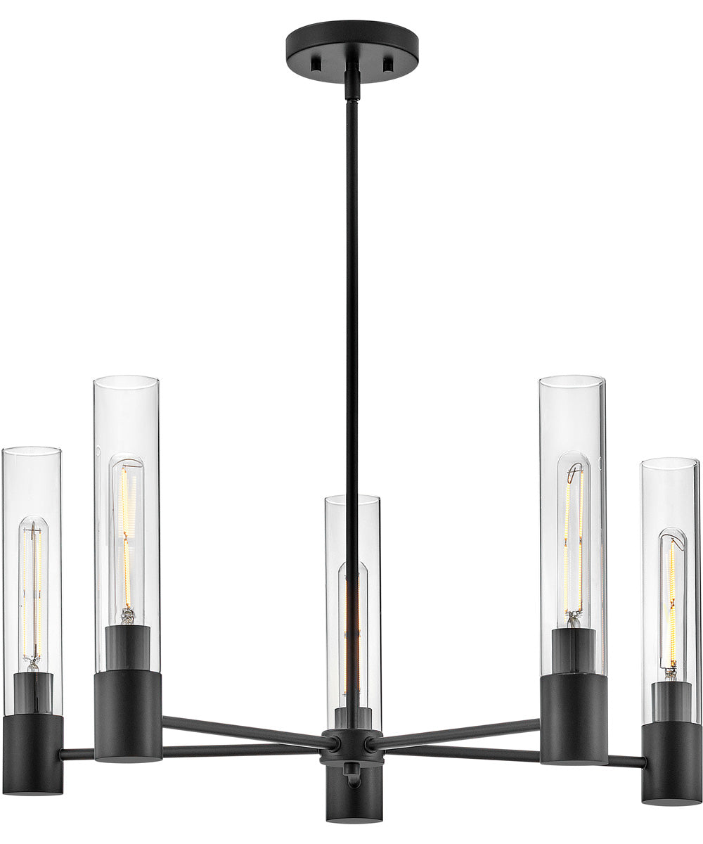 Shea 5-Light Medium Single Tier Chandelier in Black