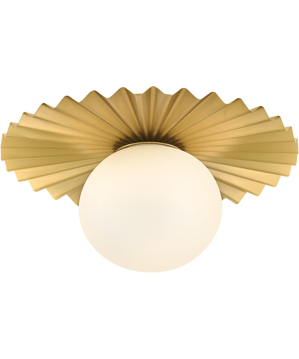 Stevie 1-Light Small Flush Mount in Lacquered Brass