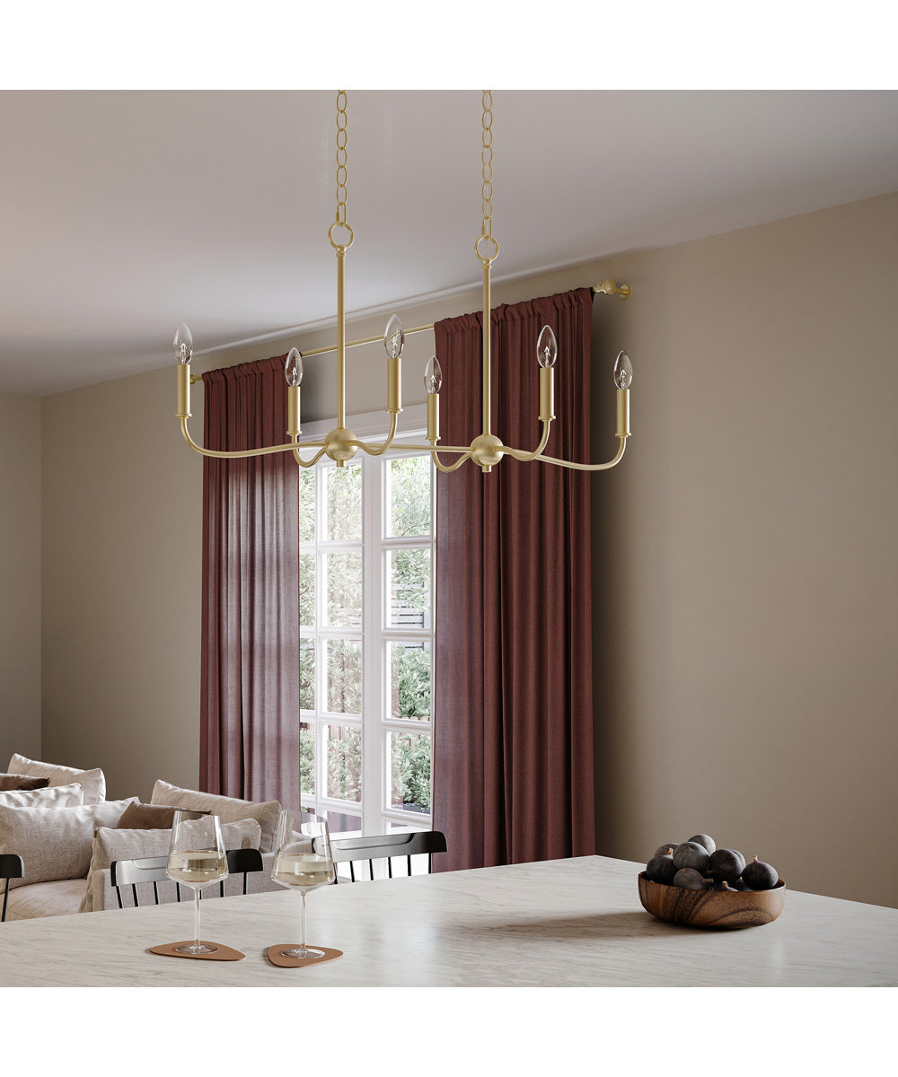 Ilia 6-Light Island Chandelier Brushed Gold