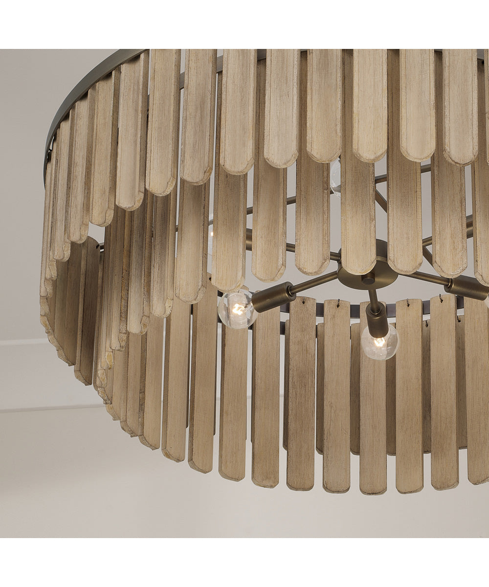 Jada 6-Light Pendant Dark Brass