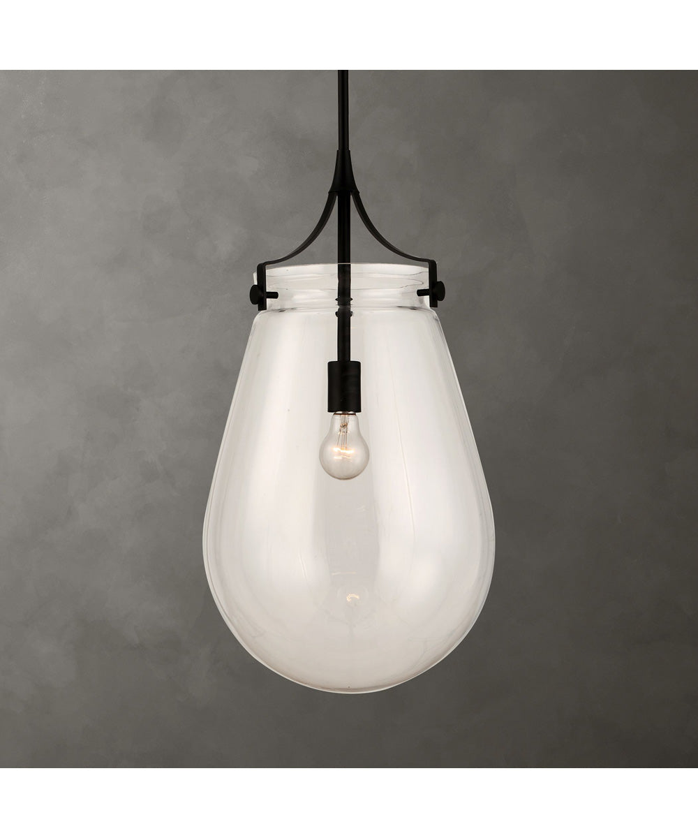 Dewdrop 1 Light Glass Shade Pendant