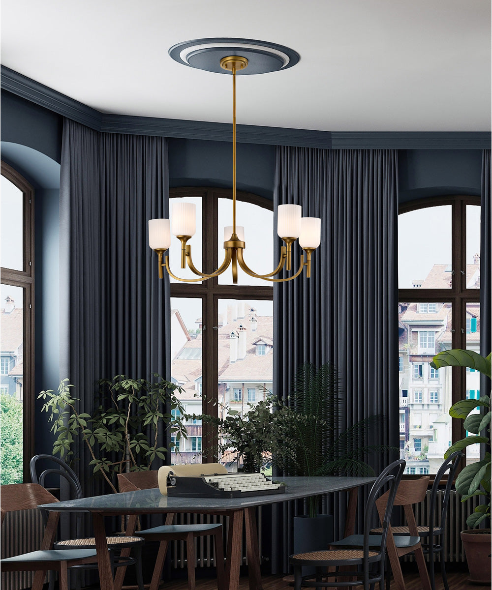Solara 5-Light Chandelier Natural Brass