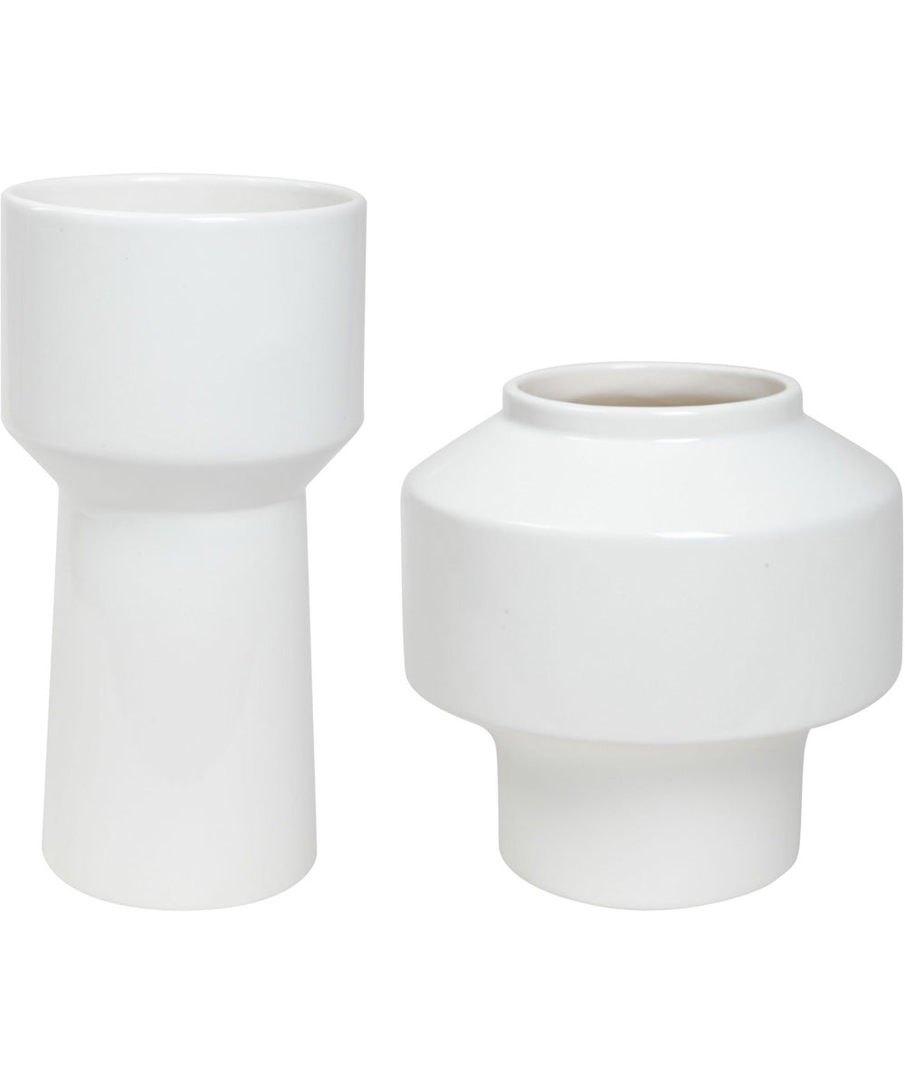 Illumina Abstract White Vases, Set of 2