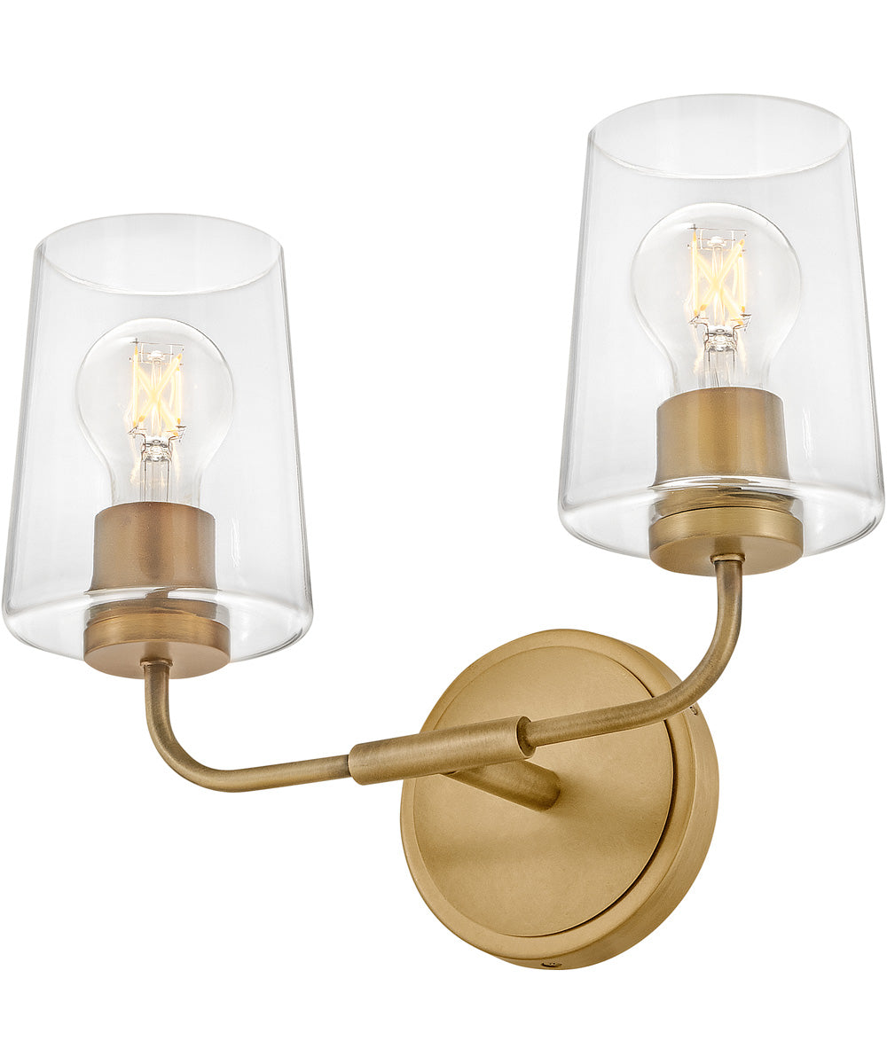 Kline 2-Light Small Two Light Vanity in Heritage Brass