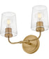 Kline 2-Light Small Two Light Vanity in Heritage Brass